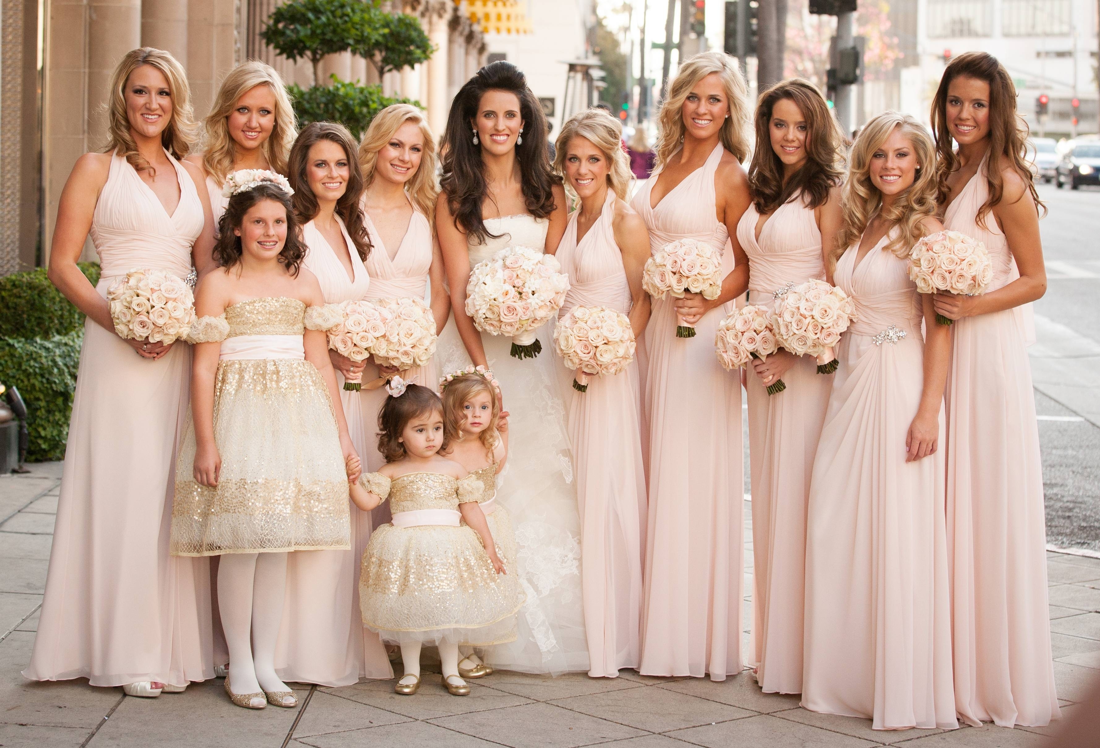 blush childrens bridesmaid dresses