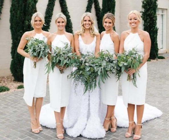 Wedding Bridesmaids Dresses Wearing White