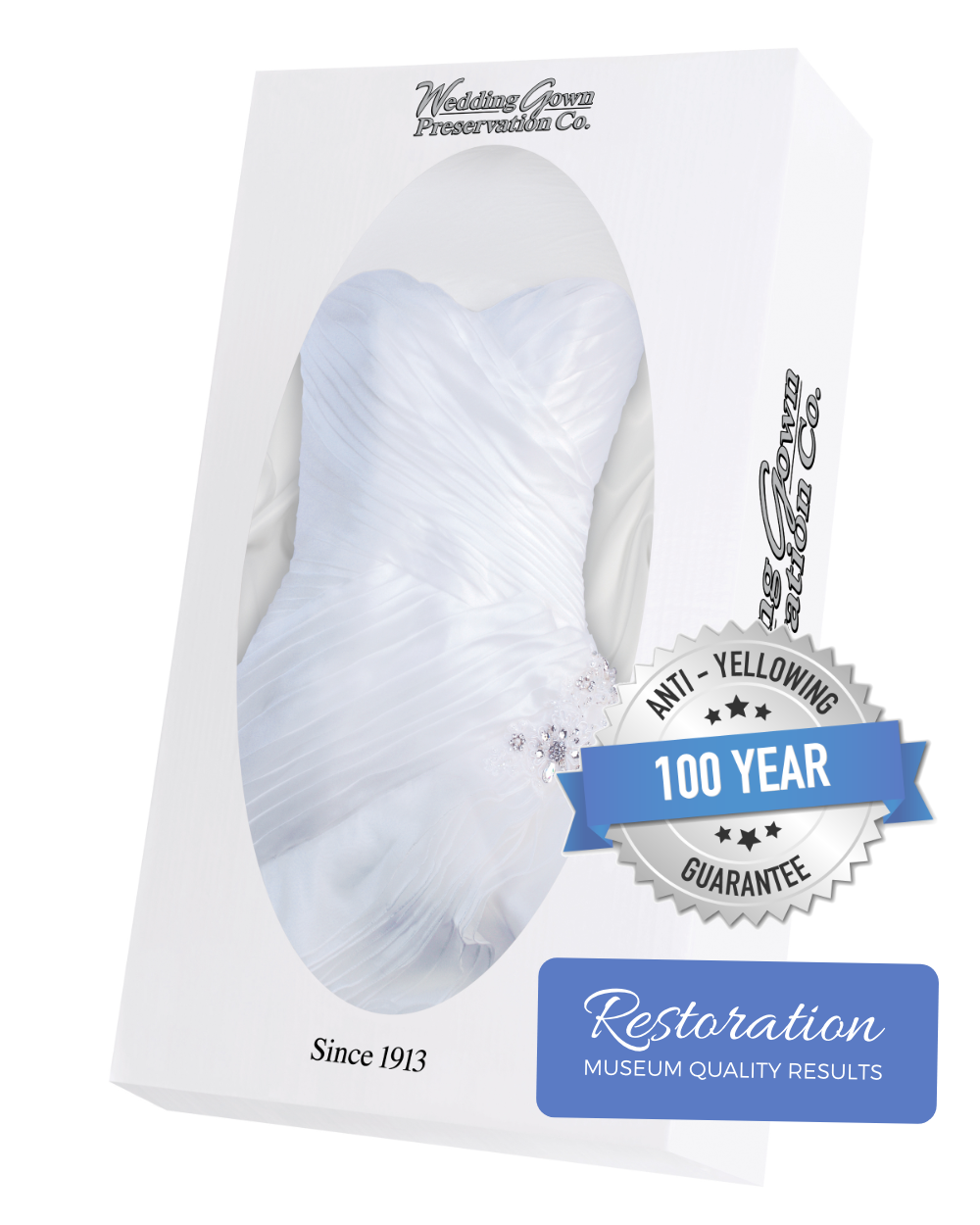 Traditional wedding gown restoration box Traditional wedding gown restoration box