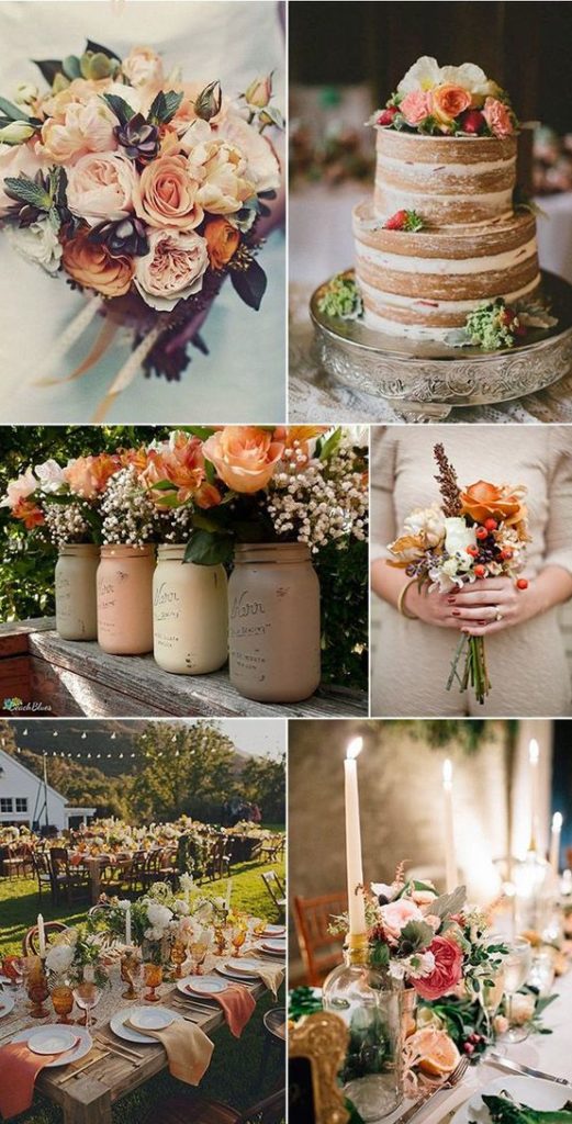 best wedding colors 2019 burnt orange beige 