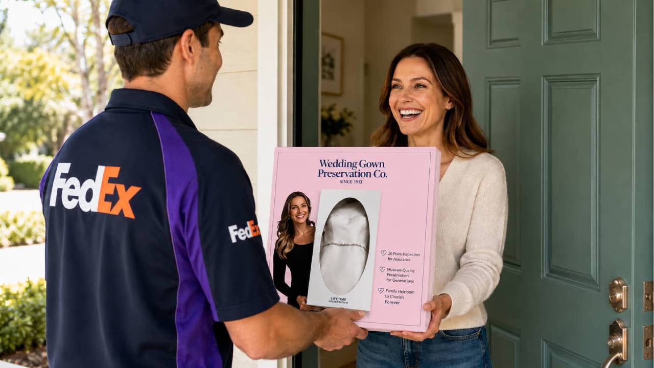 Free shipping kit arriving at your door by FedEx